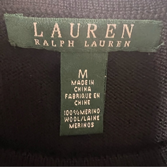 Ralph Lauren | Southwestern Merino Sleeveless Midi Dress Black Geometric | M - Picture 8 of 9